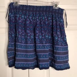 Blue floral mini skirt